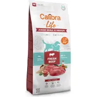 Calibra Life Dog Junior S/M Fresh Beef kuivaruoka pienten ja keskikokoisten rotujen nuorille koirille, 12 kg