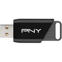 PNY Attaché X, 64 GB, USB A-tyyppi, 3.2 Gen 1 (3.1 Gen 1), 130 MB/s, Liuku, Musta (P-FD64GATTX-GE)