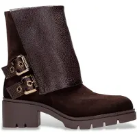 Hispanitas for woman. HI265074 Brown leather ankle boots Chicago (38), 3 to 5 cm, Casual