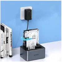 ORICO Docking station for 2 drives with offline cloning function 2.5"/3.5" SATA HDD/SSD - gray