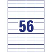 Avery Zweckform Zweckform 3668, Valkoinen, Suorakulmio, Kiinteä, 52.5 x 21.2 mm, A4, Paperi