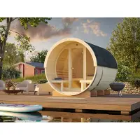 Palmako Anita 1,6+0,7 m2 lasiseinällä tynnyrisauna