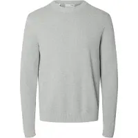 Selected Slhdane Ls Knit Structure Crew Neck Noos - Grey - M