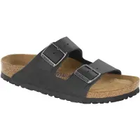 Birkenstock Arizona Oiled Nubuck Leather Soft Footbed Narrow Black Sandaalit 35