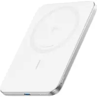 Anker 5000 mAh Nano MagGo Power Bank Slim, varavirtalähde, Qi2, USB-C, valkoinen