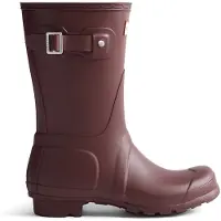 Hunter for woman. WFS1000RMA Original Short burgundy rain boots (39), Flat, None, Casual, Maroon, PVC
