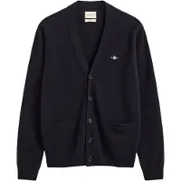Gant Superfine Lambswool V Cardigan - Navy - M