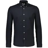 Lindbergh Yarn Dyed Oxford Superflex Shirt L/S - Black - M