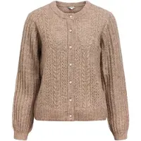 Object Objflora Re Ls Knit Button Cardigan Noos - Brown - XS