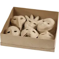 Creativ Company Paper mache koristeellisten naamioiden valikoima - 12-21 cm - 60 kpl