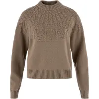 Fjällräven Women's Övik Solid Jacquard Knit Suede Brown Pitkähihaiset topit XS