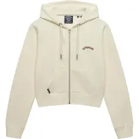 Superdry for woman. W2012286A White Essential Logo Cropped Hoodie (XL), Casual, Cotton