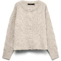 Vero Moda Vmingrid Ls O-Neck Cable Cardigan Boo - Cream - XL