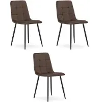 Hobby Hall 3-osainen Kara-ruokapöydän tuolisarja, ruskea/musta