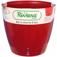 Riviera Itsestään Vesiin Auristuva Riviera Kukkaruukku Vesisäiliöllä - Punainen Polypropeeni Pyöreä Ø 36 x 33 cm