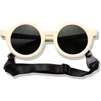 BabyMocs Child Signature Bendable Sunglasses - Cream - 1.5-8Y