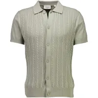 Lindbergh Knitted S/S Cable Cardigan - Green - M
