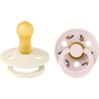 BIBS Studio Colour Bumblebee Tutti 2-pack Lateksi Koko 2, Ivory