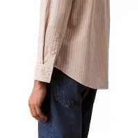 Calvin Klein Jeans Ls Yd Stripe Oxford Classic Shir - Beige - M