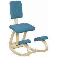 Aosom Ergonomiška klūpėjimo kėdė, tamsiai mėlyna, beržo mediena