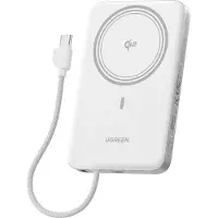UGREEN MagFlow Air 30W Magnetic Wireless Power Bank with built-in USB-C cable - White - 10000 mAh