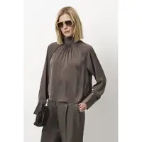 Dante6 -Estela Silk Mixed Top - Grey - 36