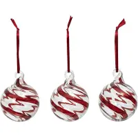 Broste Copenhagen Swirl joulukuusenpallo Deep Red-Clear