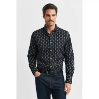 Gant Reg Paisley Printed Twill Shirt - Navy - XL