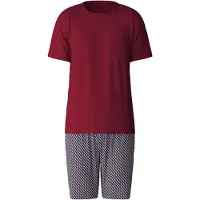 Calida Lyhyt pyjama tummansininen / karmiininpunaine / valkoinen