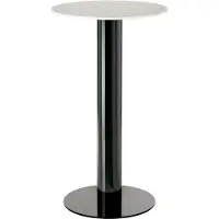 Tom Dixon Tube Baaripöytä Ø60 Cm / Valkoinen - Ruokapöydät & Baaripöydät Teräs Musta - TUB04BLMT01W