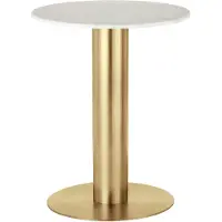 Tom Dixon Tube Ruokapöytä Ø60 Cm Messinginvärinen / - Ruokapöydät & Baaripöydät Teräs Valkoinen - TUB03BRMT01W