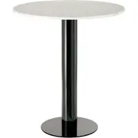 Tom Dixon Tube Baaripöytä Ø90 Cm / Valkoinen - Ruokapöydät & Baaripöydät Teräs Musta - TUB04BLMT04W