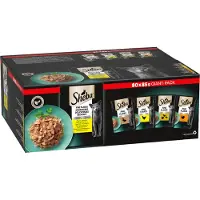 Sheba Fine Flakes Poultry Selection in Jelly, Kissan märkäruoka, Adult, 80 x 85 g