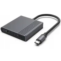 Gembird A-CM-HDMIFDPF-01 USB-C-HDMI + DP-sovitin, 4K 60Hz, musta