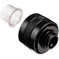 Alphacool Eiszapfen PRO hard pipe fitting 16 mm G1/4 with Deep Black Sixpack compression seal, connection set (17477)
