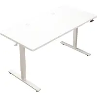 Rebiko Sähkötoiminen kallistettava työpöytä, valkoinen, 160 cm, Säädettävä korkeus 72-118 cm
