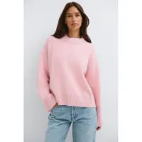 Gina Tricot  - Crew neck knitted sweater - neulepuserot - Pinkki - XL - Naiset