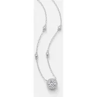 LanLivia Ketju 'Star Halo Moissanite Necklace' hopea / läpinäkyvä