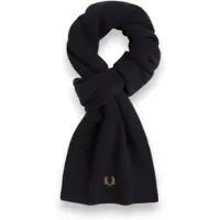 Fred perry for man. C3307 Classic black wool scarf (OSFA), Casual