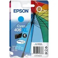 Epson Yksittäispakkaus, syaani 406XL sateenvarjo DURABrite Ultra -muste, Korkea (XL) värintuotto, Syaani, 12,5 ml, 1 kpl, 1200 sivua, Kertapakkaus
