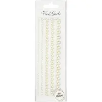 Creativ Company Half Adhesive Pearls White 2-8mm 140pcs.