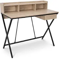 Hobby Hall Tietokonepöytä Flexo, 100x50x89,5 cm, ruskea/musta