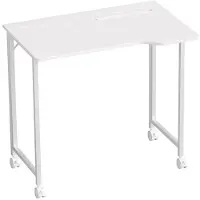 Hobby Hall Työpöytä kokoontaitettava, kulmapöytä, 80 × 52 cm, tablettipidikkeellä, valkoinen