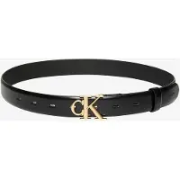 Calvin Klein Round Ck Buckle 30Mm Belt Smooth - Black - 85