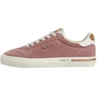 Pepe Jeans for woman. PLS300032 Kenton pink leather sneakers (36), Flat, Split Leather, Laces, Casual