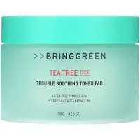 BRING GREEN Tea Tree Cica Trouble Soothing Toner Pad hoitavat laput rauhoittava vaikutus 90 kpl