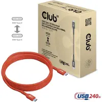 Club 3D CAC-1515 USB-C -kaapeli, 240 W, 4 m, punainen