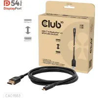 Club 3D CAC-1563 USB-C – DisplayPort 2.1 -kaapeli, 2 m, musta