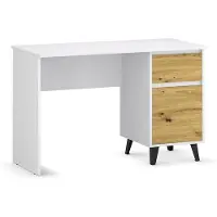 Mebelbos Kirjoituspöytä Borg 1d1s 120, 117x47x75,6 cm, valkoinen/ruskea