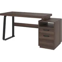 Hobby Hall Moderni työpöytä, 135x54 cm, MDF-pöytälevy, teräsjalat, äänettömät laatikot, monitoiminen säilytystila